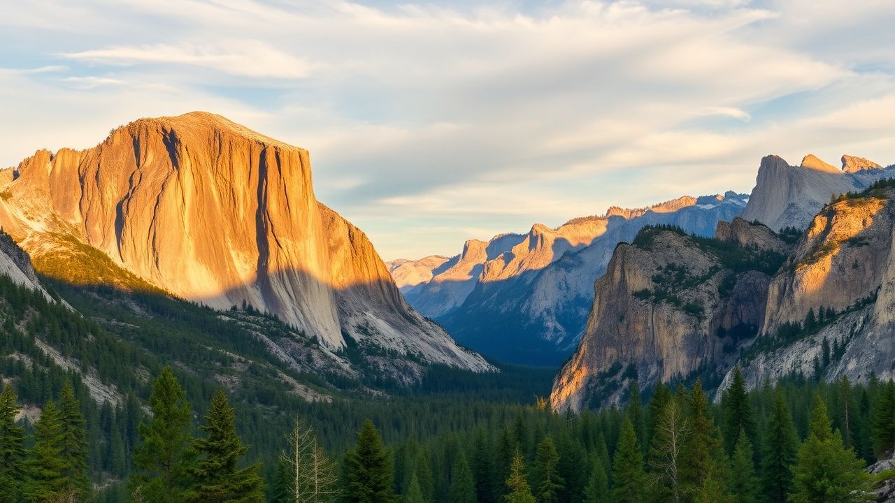 Lush Yosemite Valley Capitan Panorama