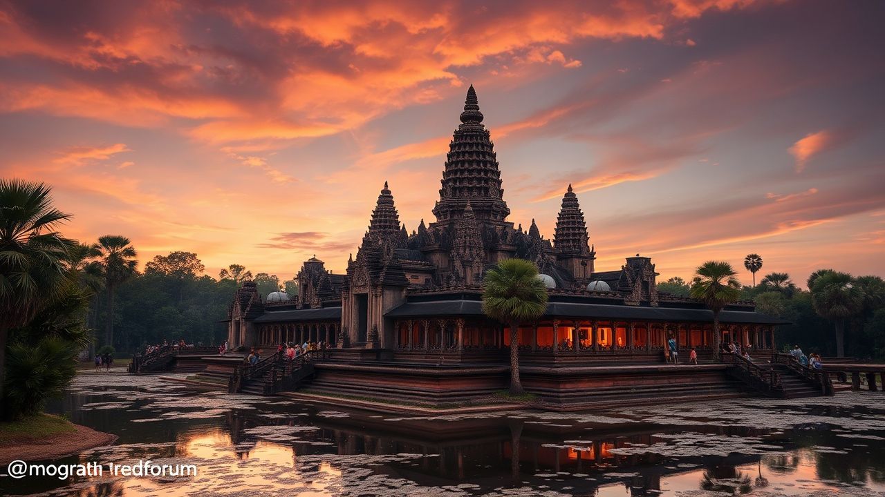 Extraordinary Angkor Wat Wat Temple at Sunrise