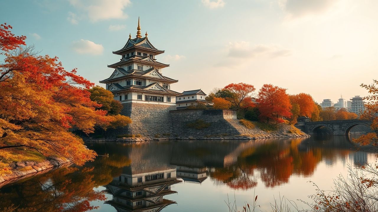 Verdant Japanese Castle Maple in Autumn