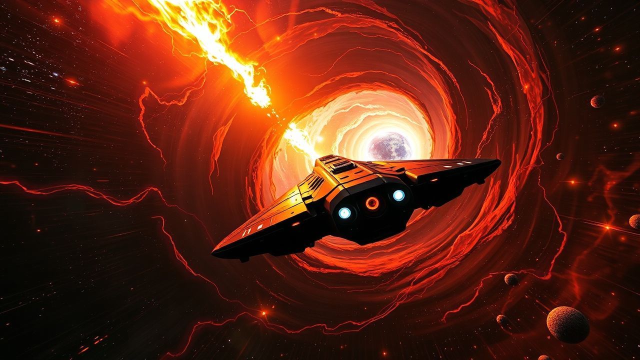 Cosmic Interstellar Ship Approaching