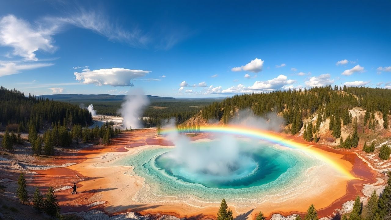 Stunning Grand Prismatic Rainbow in Spring
