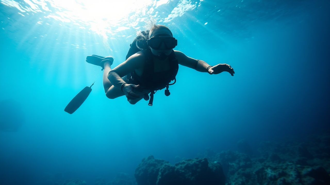 Shimmering Freediver Blue Abyss Serenity