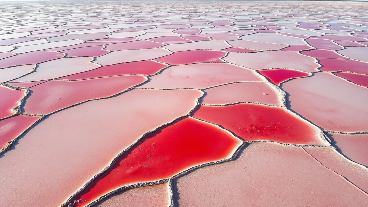 Striking Salt Ponds Pink from Above
