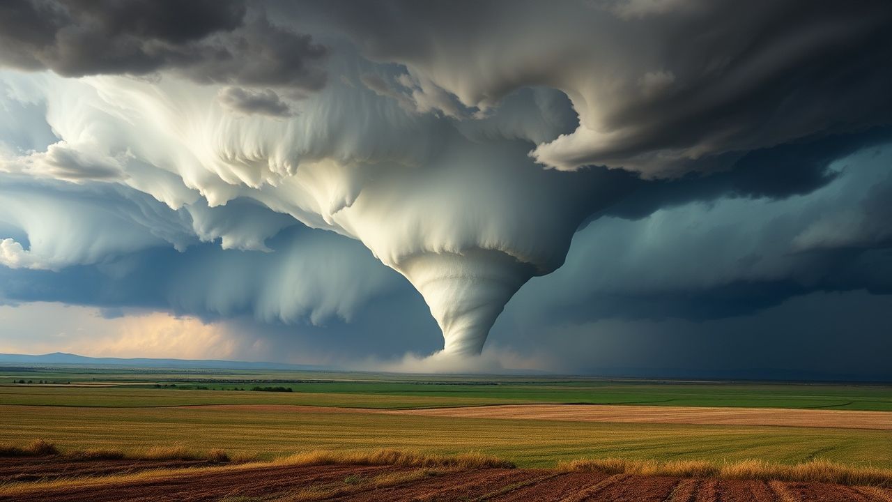 Dreamlike Tornado Supercell Structure Drama
