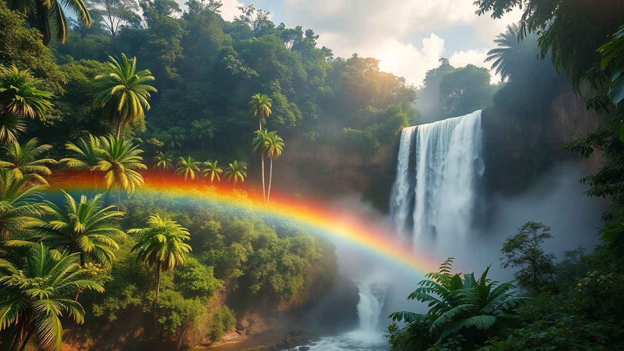 Awe-Inspiring Jungle Waterfall Hidden in the Mist