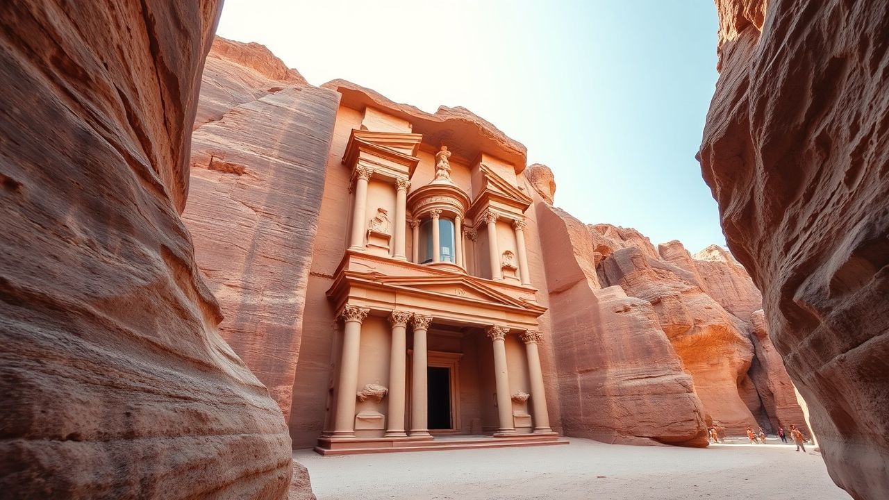 Towering Petra Treasury Carved Ruins