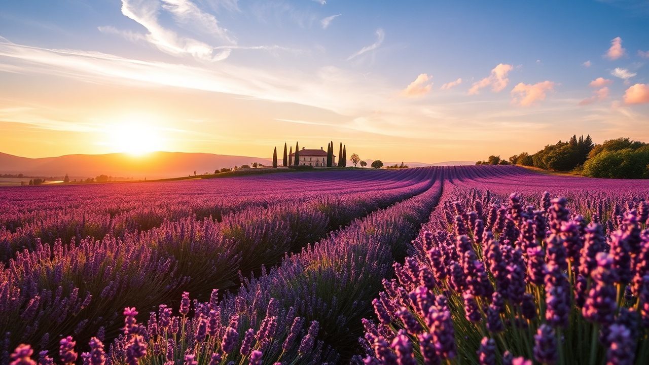 Immense Provence Lavender Farmhouse in Summer