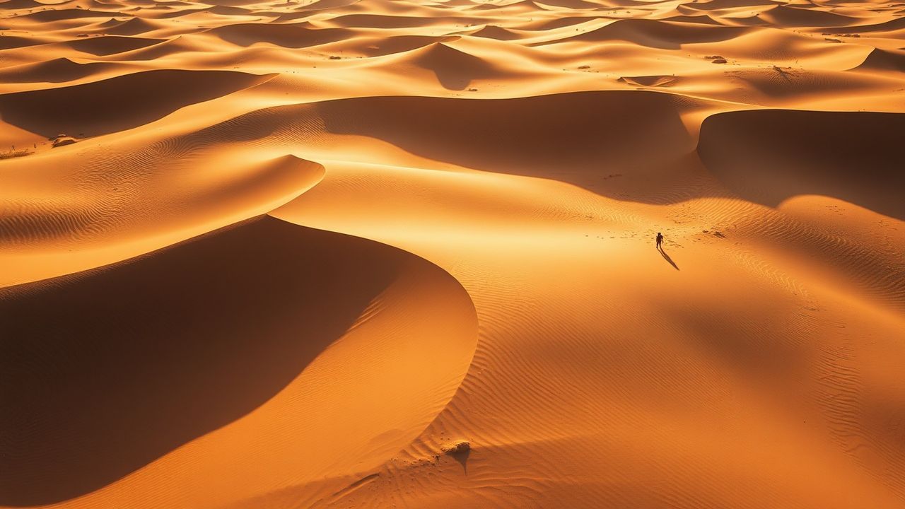Sublime Sand Dunes Shadows from Above