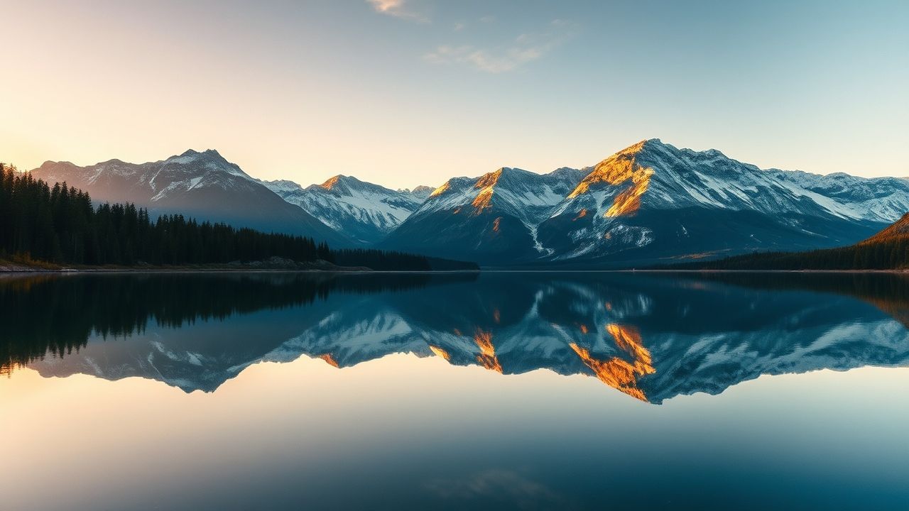 Haunting Lake Mirror Mountains Reflections