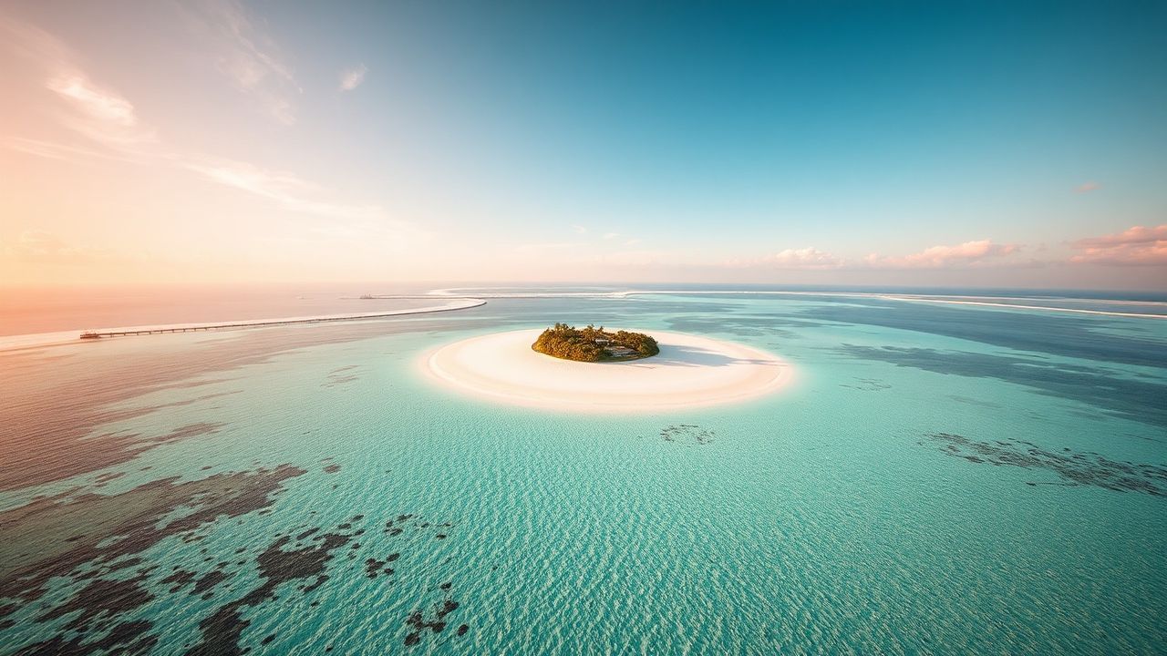 Exquisite Maldives Sandbar Island from Above