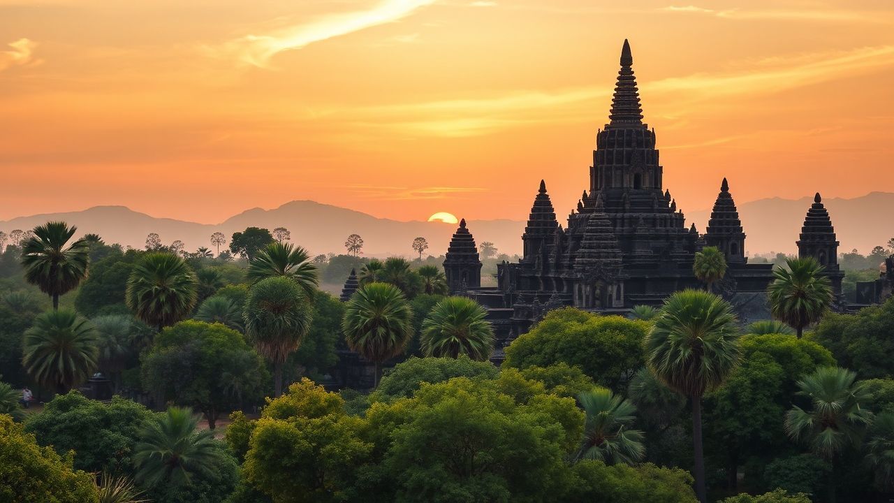 Resplendent Angkor Wat Wat Temple at Sunrise