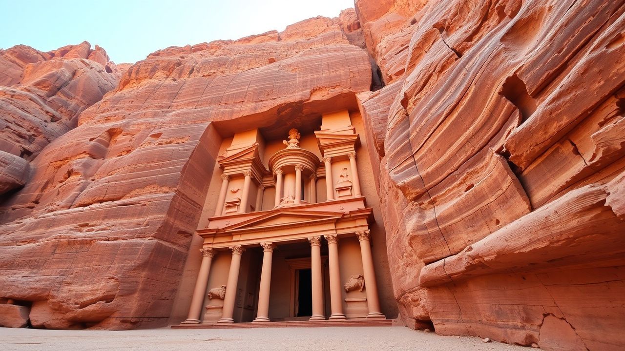 Celestial Petra Treasury Carved Ruins