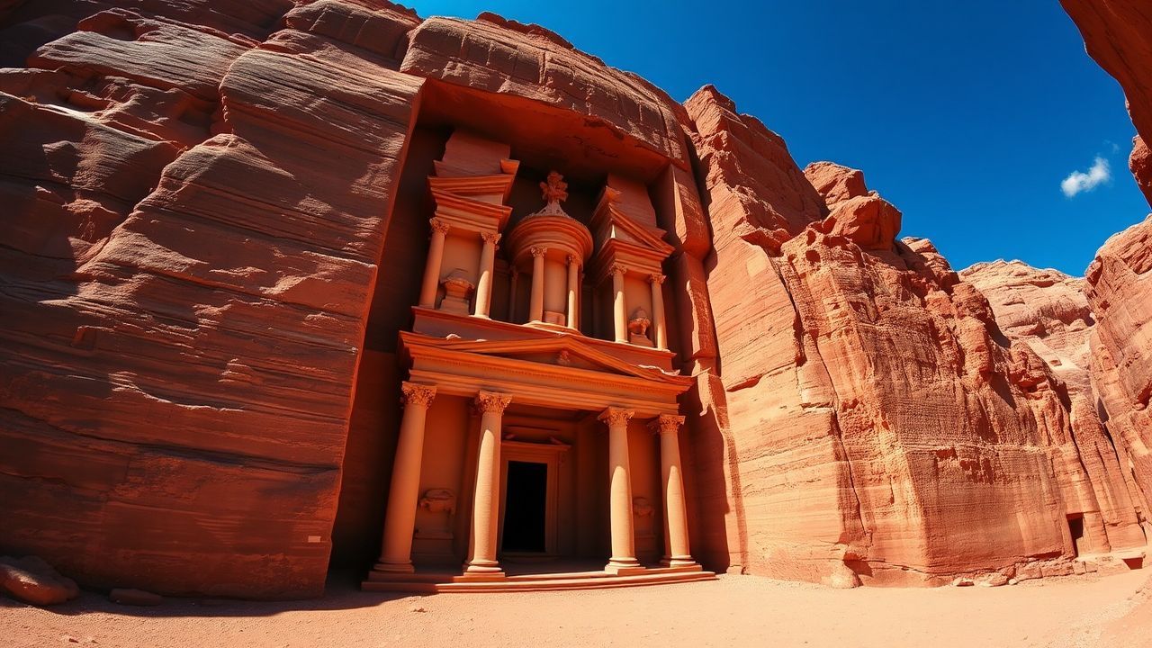 Extraordinary Petra Treasury Carved Ruins