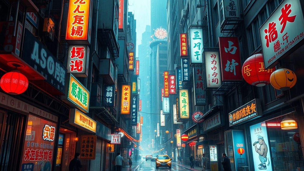 Chromatic Hong Kong Alley Neon Dreams