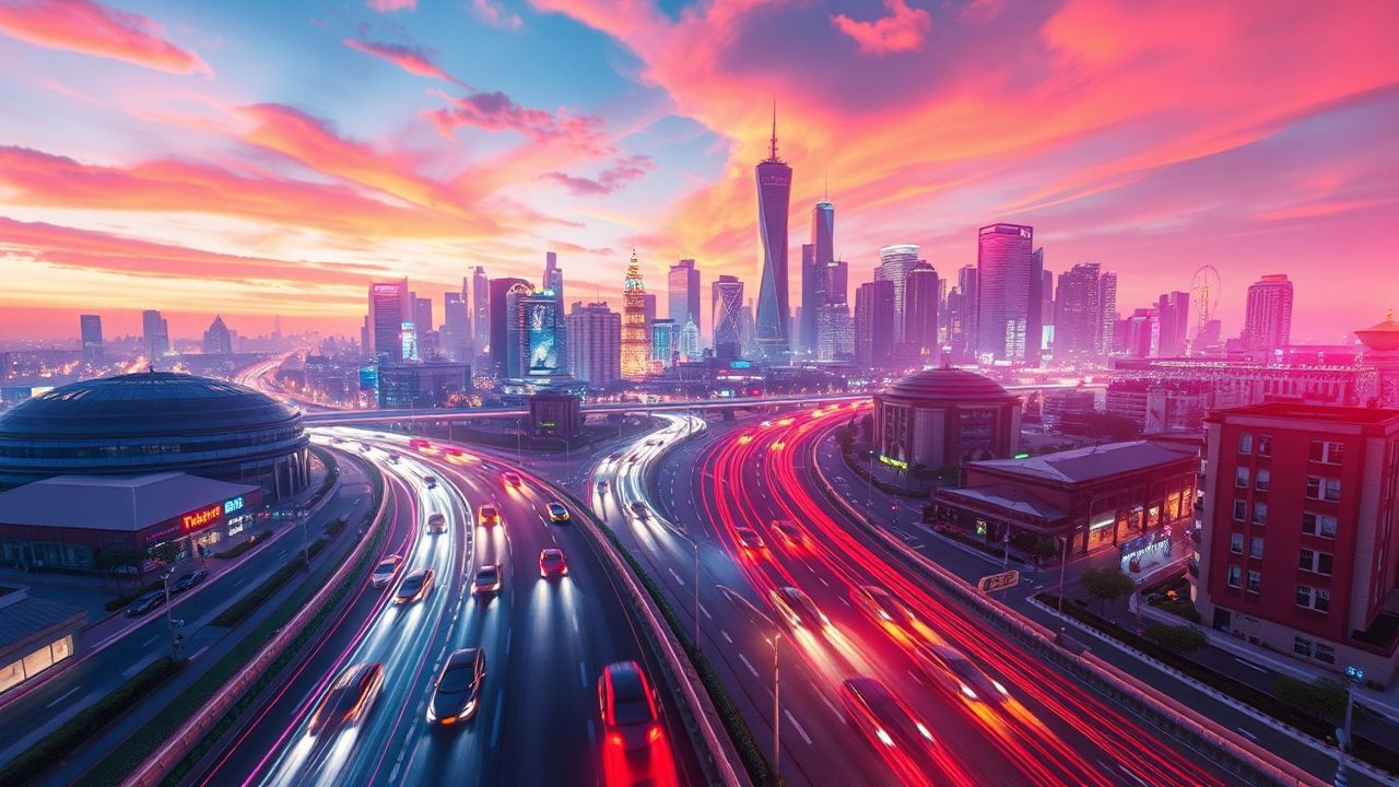 Breathtaking Flying Cars Traffic Neon Dreams