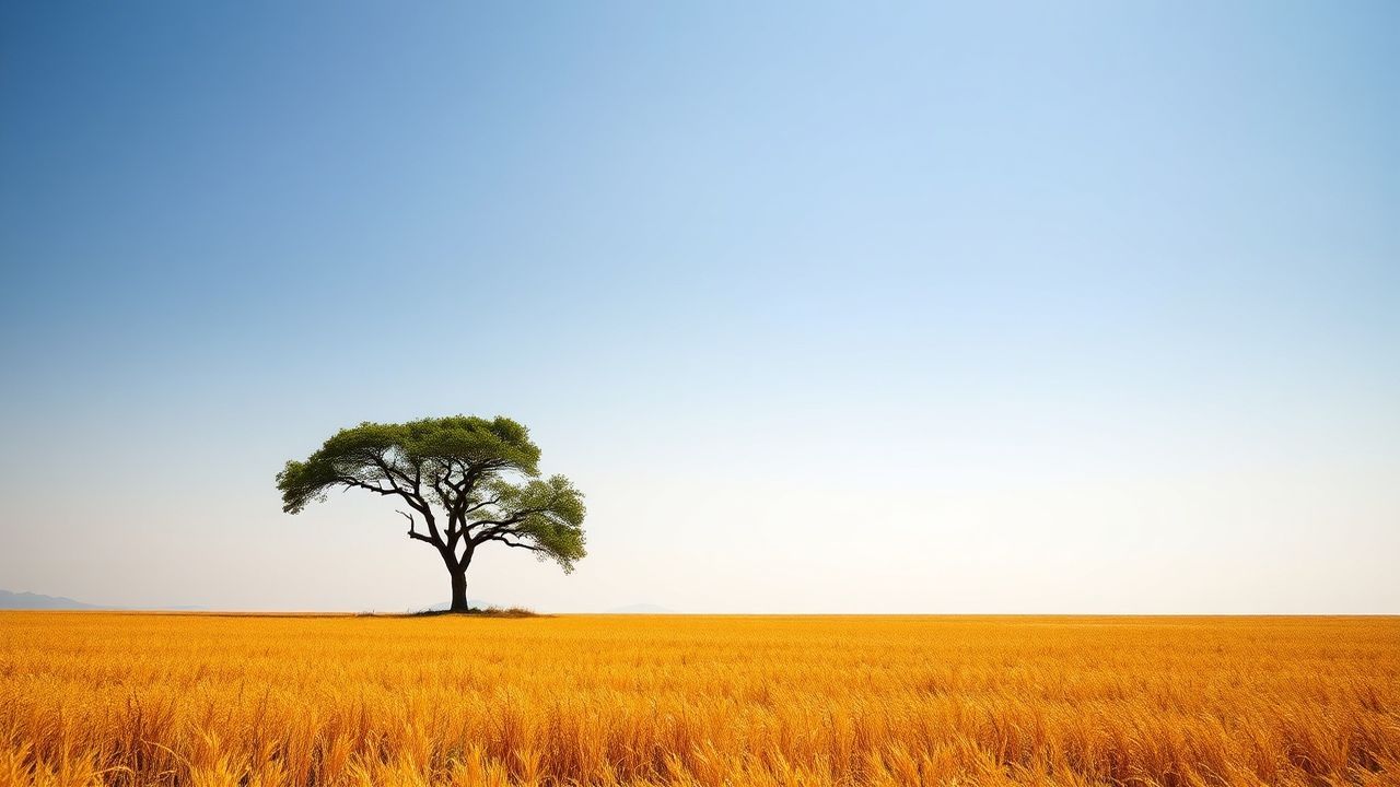 Quiet Single Tree Horizon at Sunset