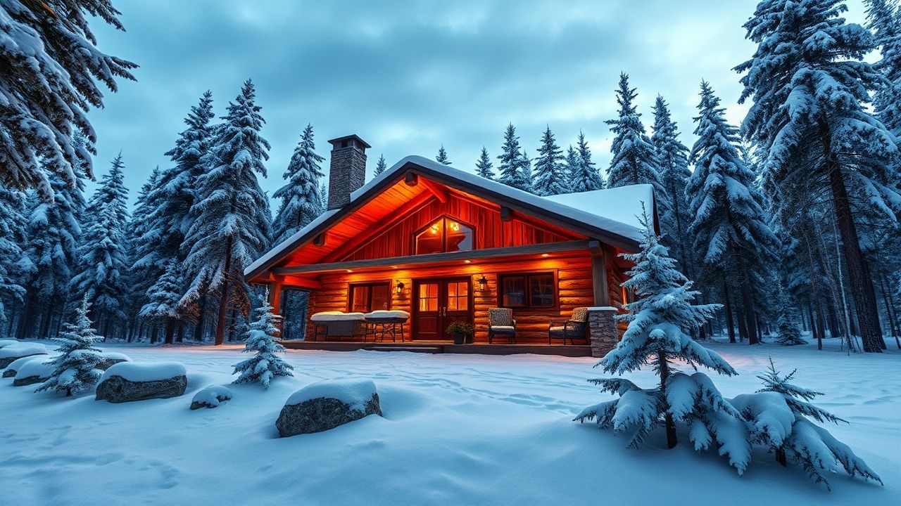 Lustrous Scandinavian Cabin Isolation in Winter