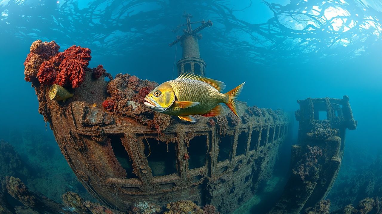 Oceanic Shipwreck Coral Encrusted