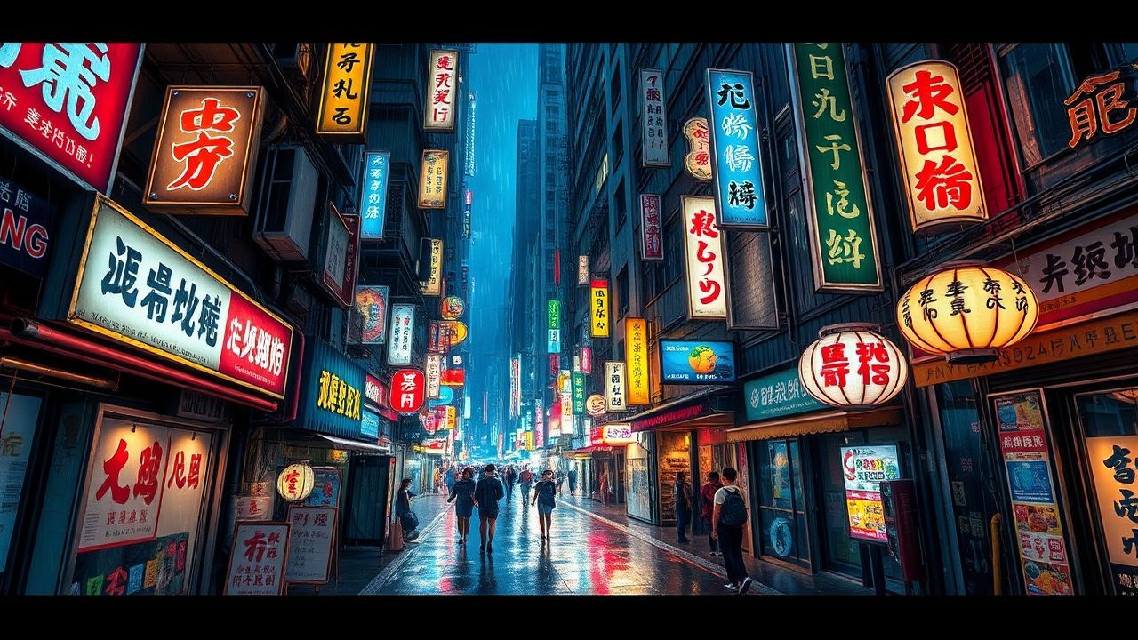 Neon Hong Kong Alley Neon Dreams