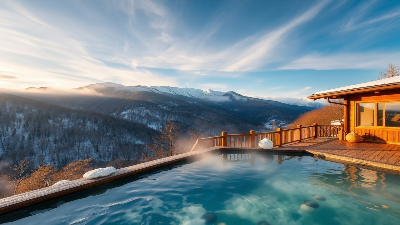 Harmonious Onsen Hot Outdoor in Spring