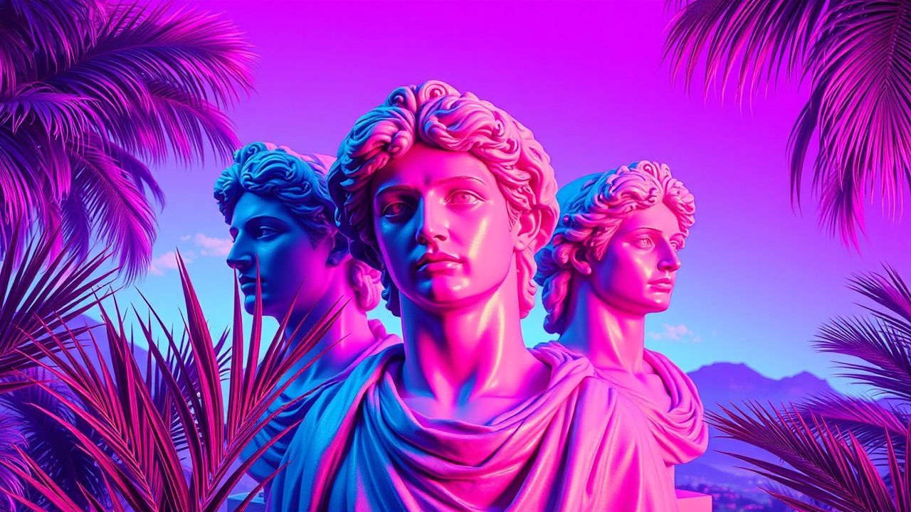 Immense Vaporwave Roman Busts