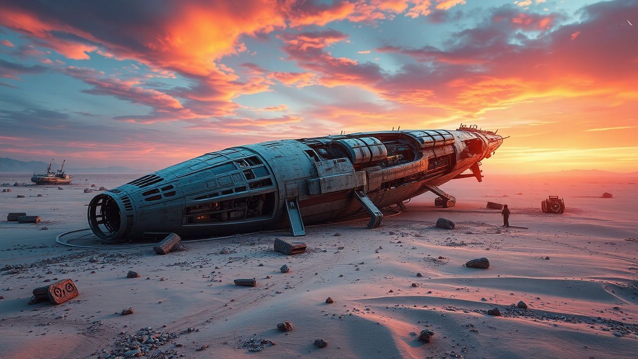 Vast Crashed Alien Ship Ruins