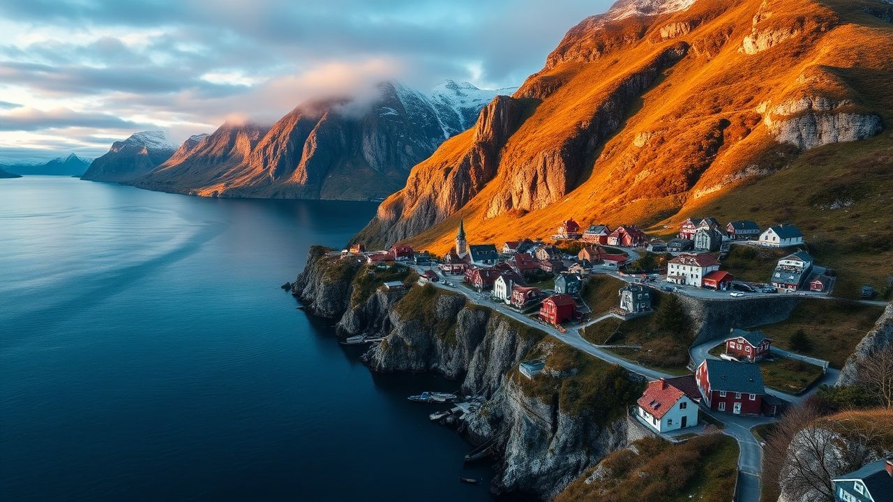 Dramatic Norway Fjord Cliffs Drama