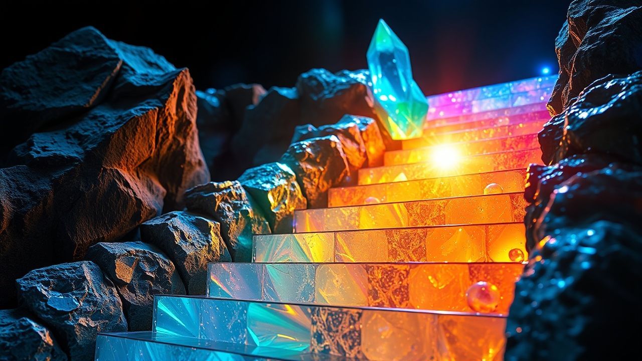 Kaleidoscopic Bismuth Staircase Rainbow Crystal