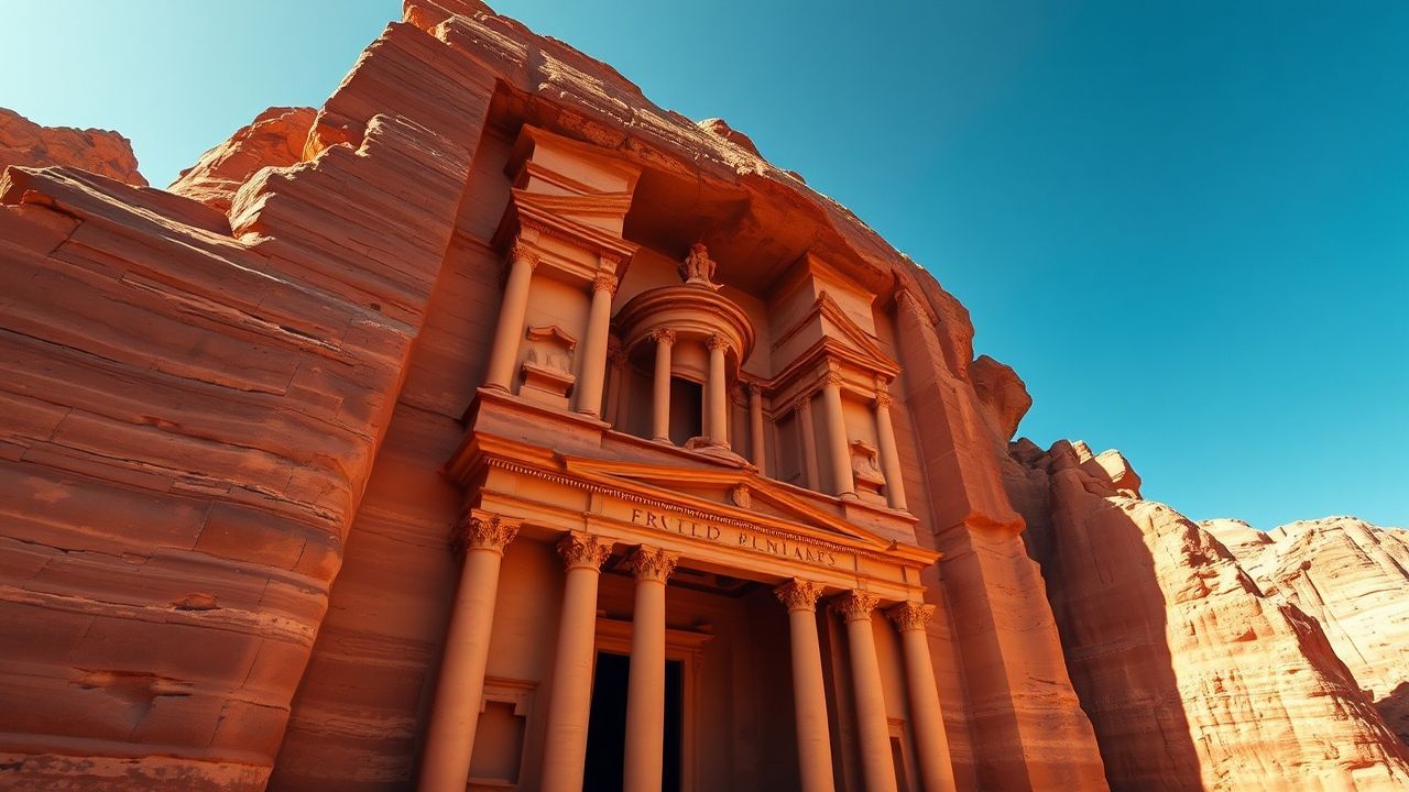 Ornate Petra Treasury Carved Ruins