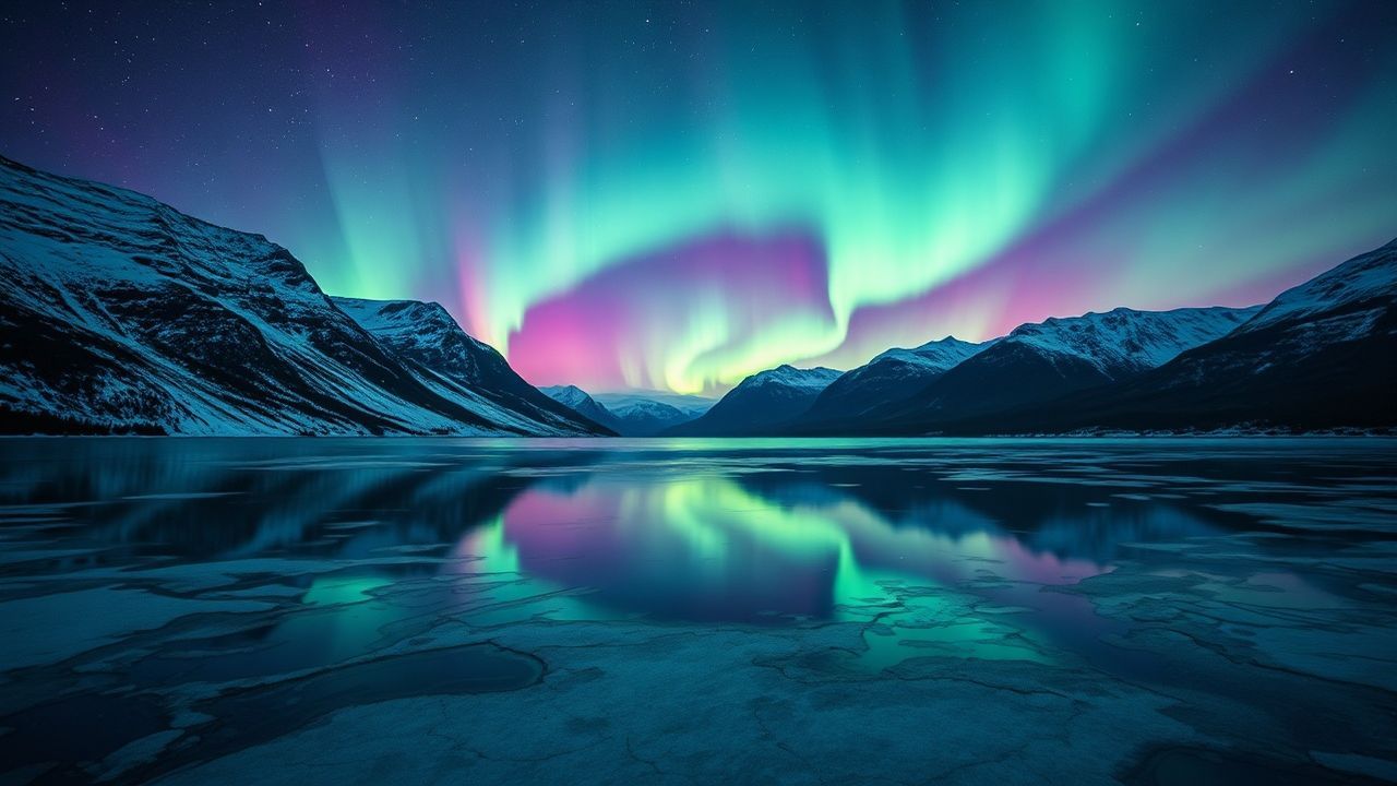 Golden Aurora Borealis Green Frozen