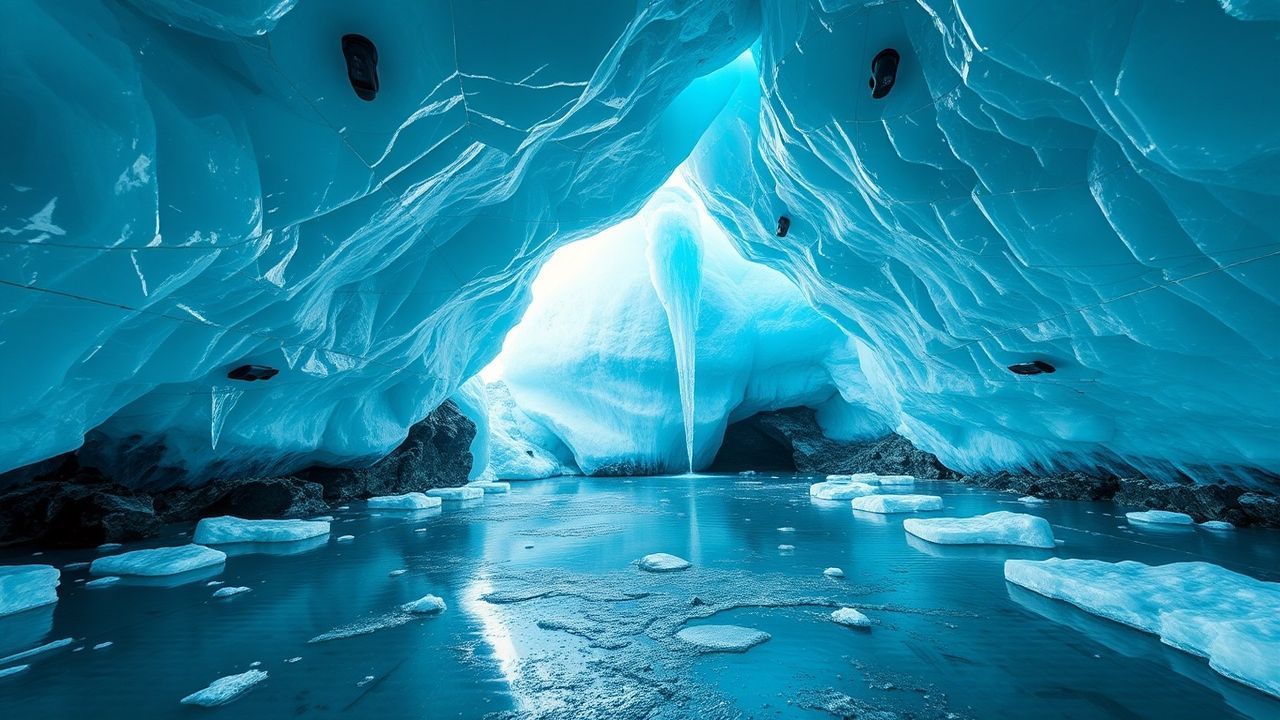 Spectacular Ice Cave Interior Crystal