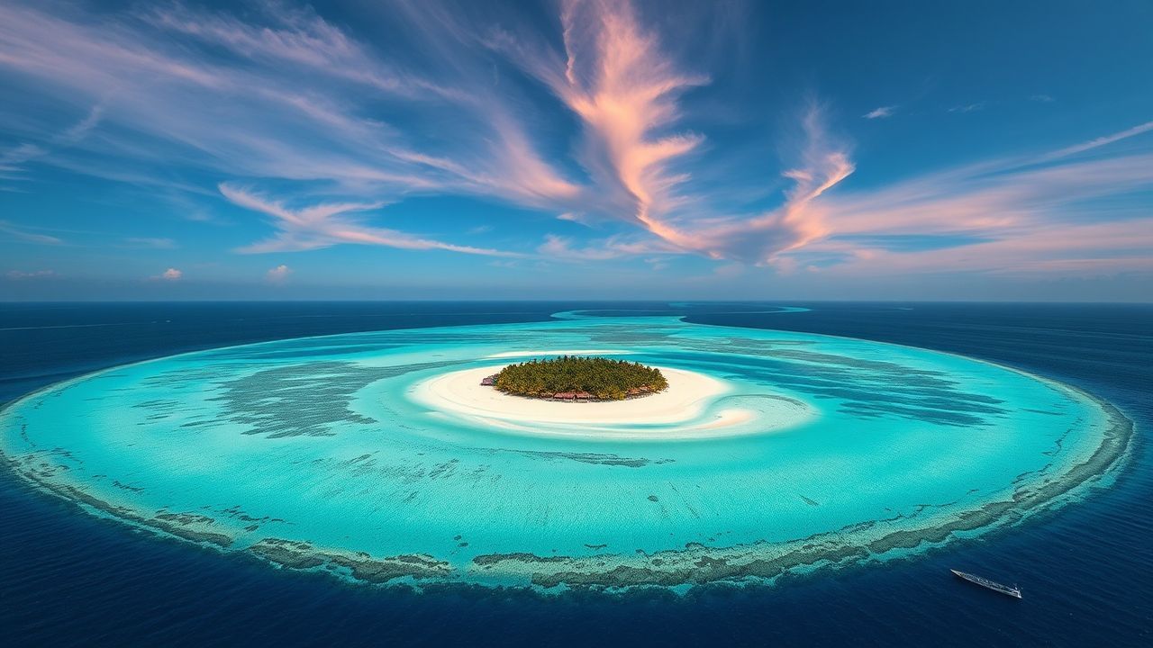 Verdant Maldives Sandbar Island from Above