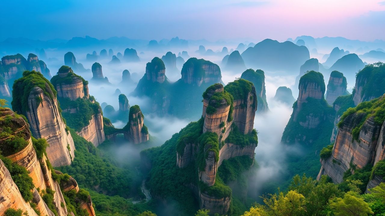 Tranquil China Zhangjiajie Avatar in the Mist