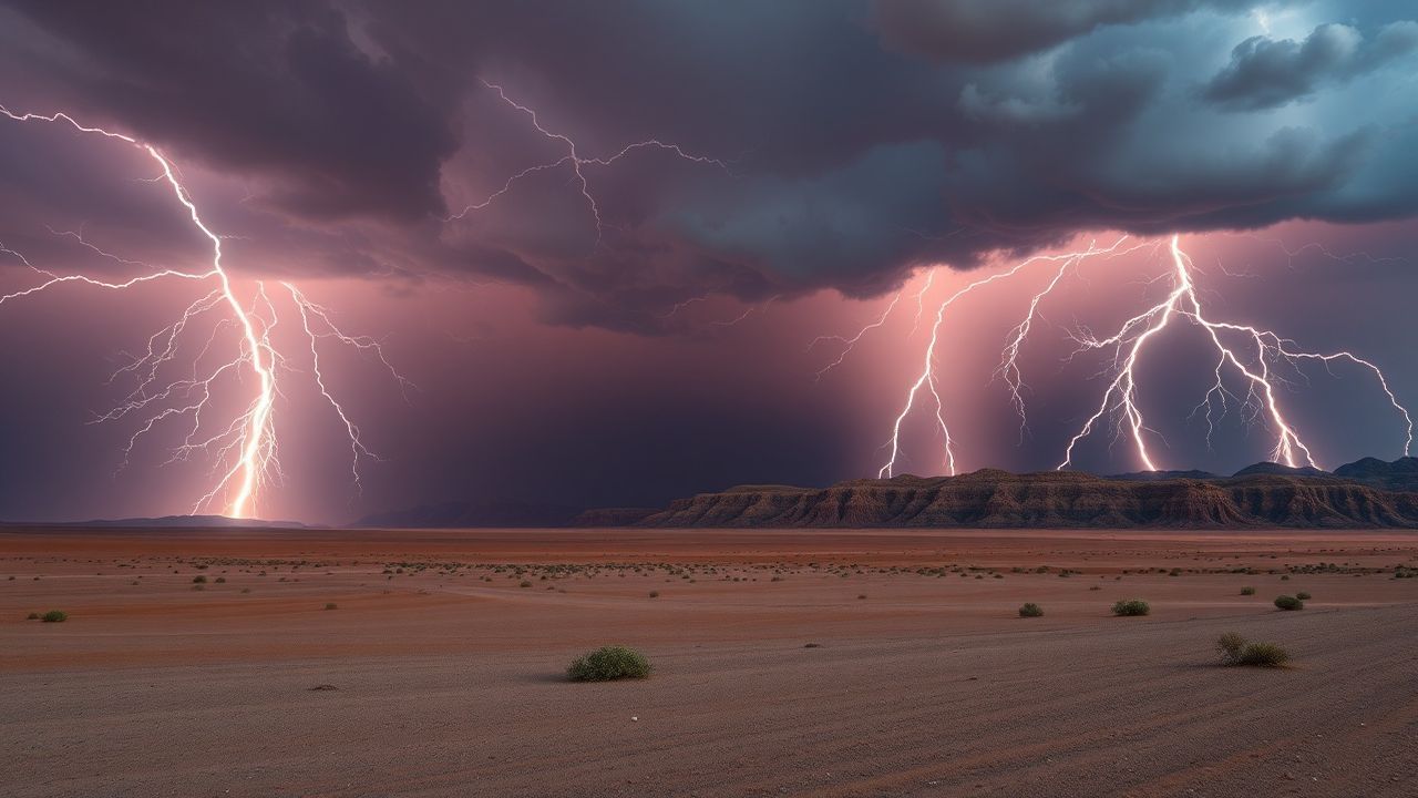 Brilliant Lightning Multiple Bolts Storm