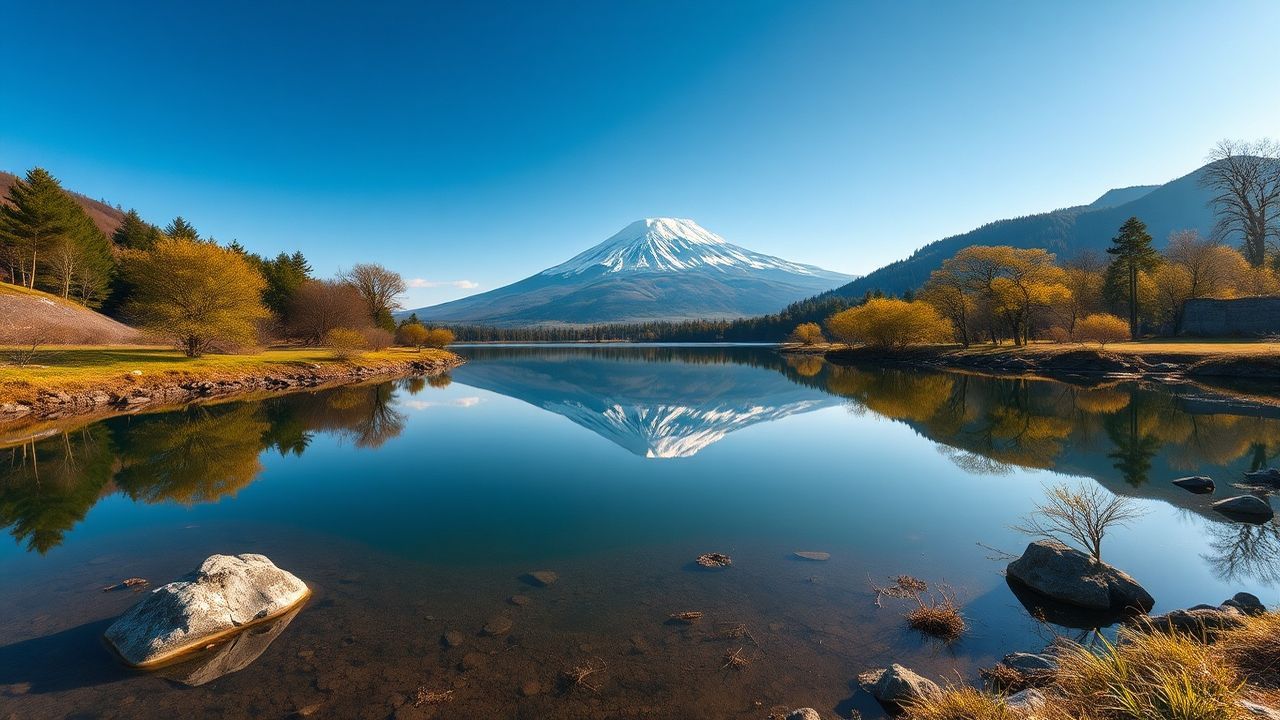Verdant Mt. Fuji Mount Lakes Reflections