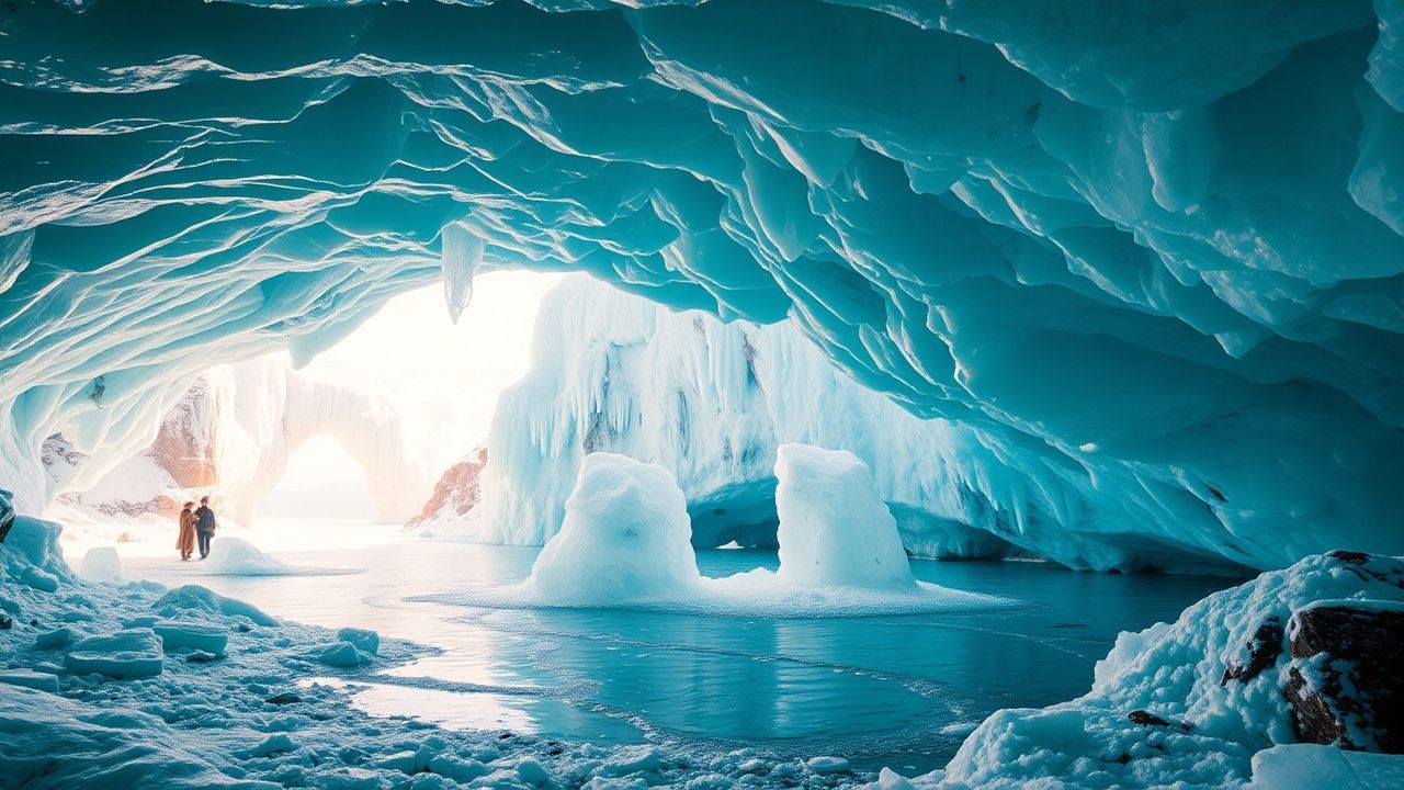 Glorious Ice Cave Interior Crystal