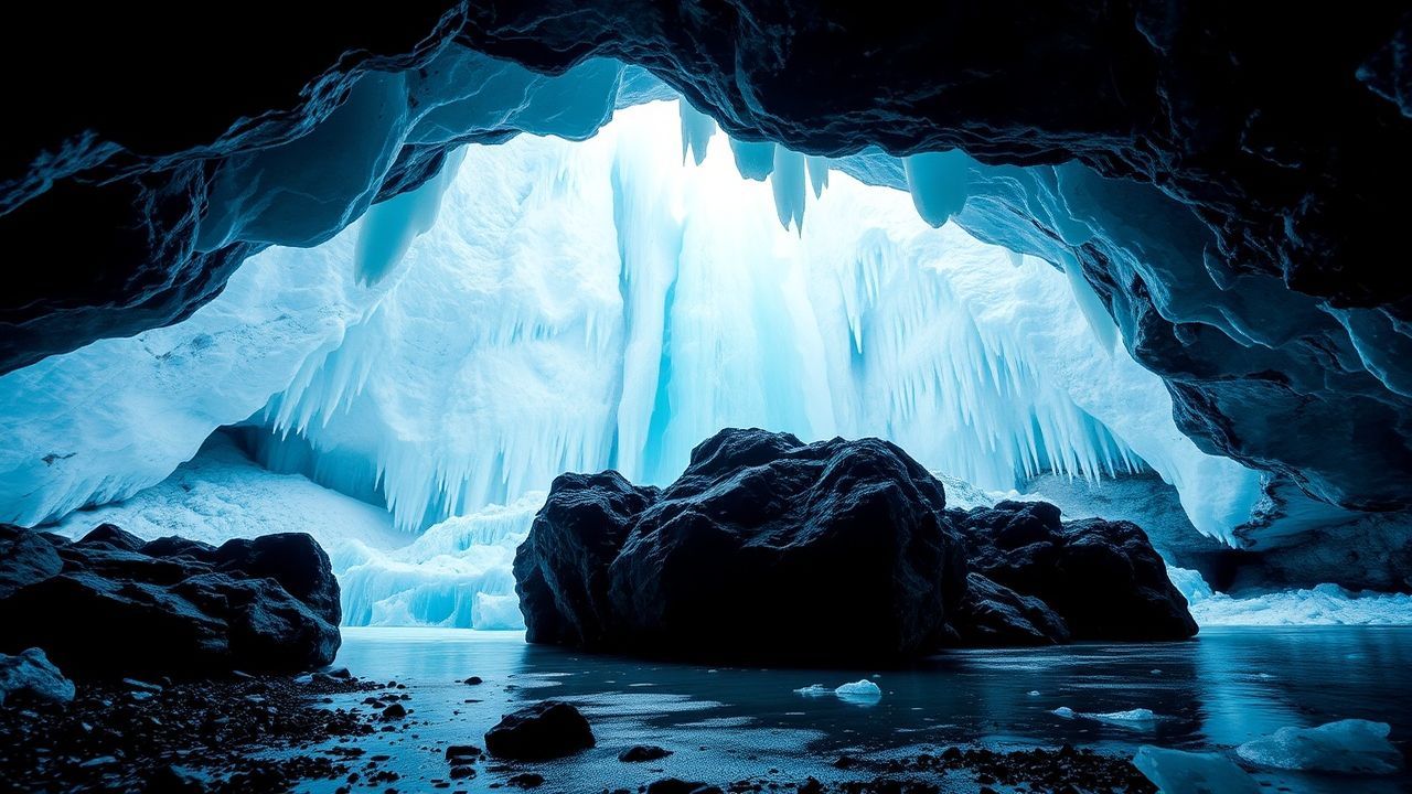 Exquisite Ice Cave Interior Crystal