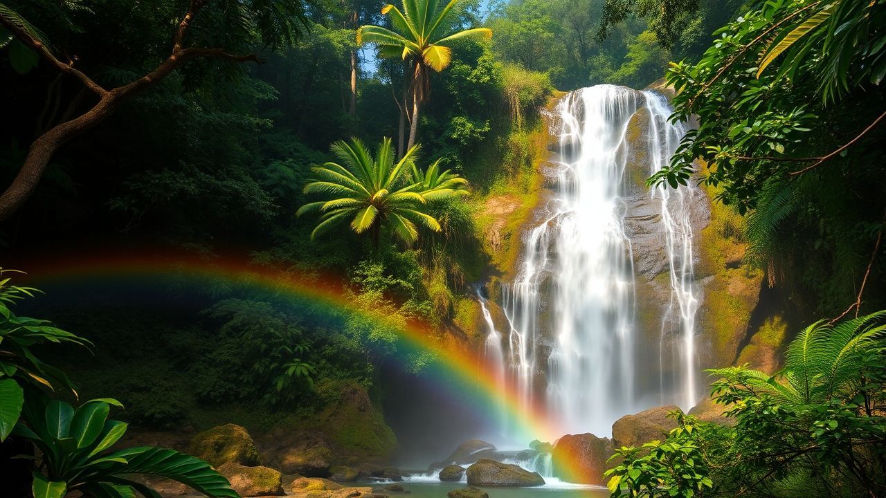 Extraordinary Jungle Waterfall Hidden in the Mist