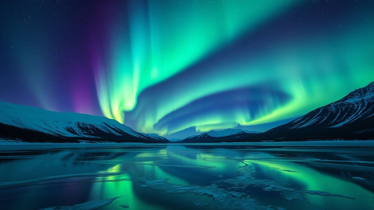 Haunting Aurora Borealis Green Frozen