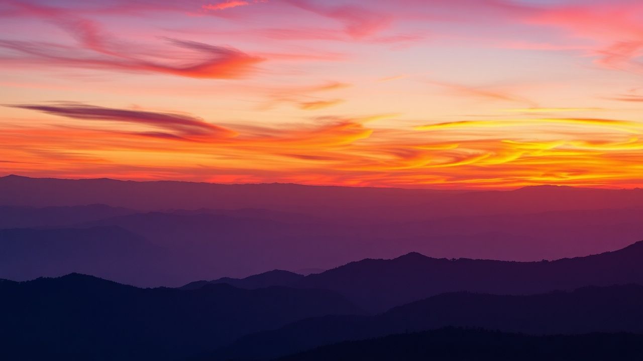 Serene Fire Sky Orange at Sunset