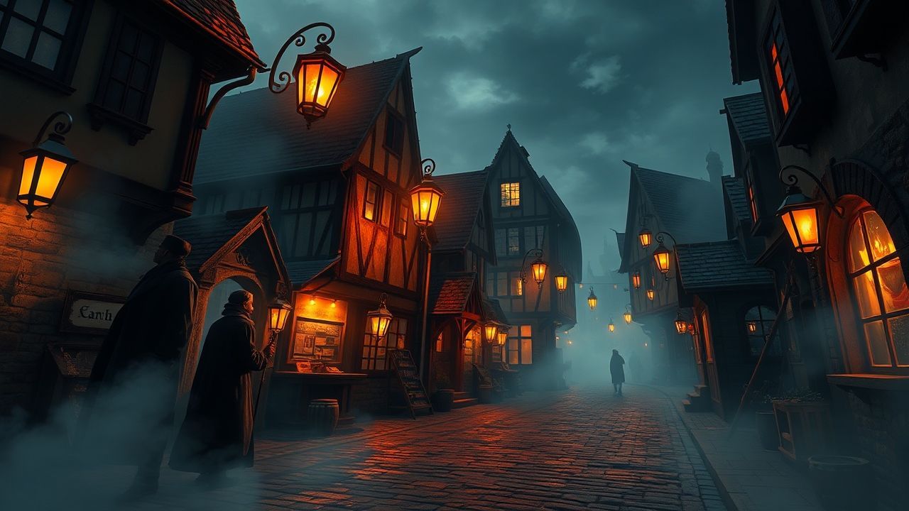 Majestic Plague Doctor Medieval in the Mist