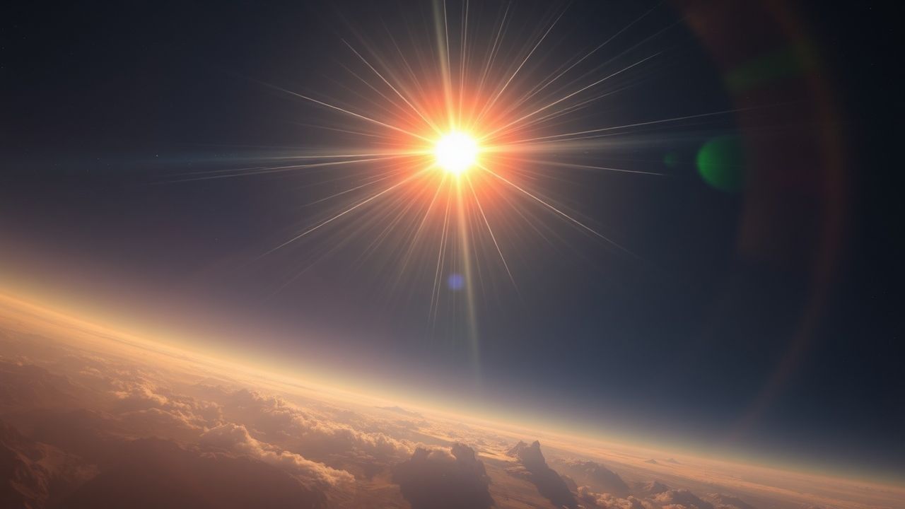 Celestial Solar Flare Erupting