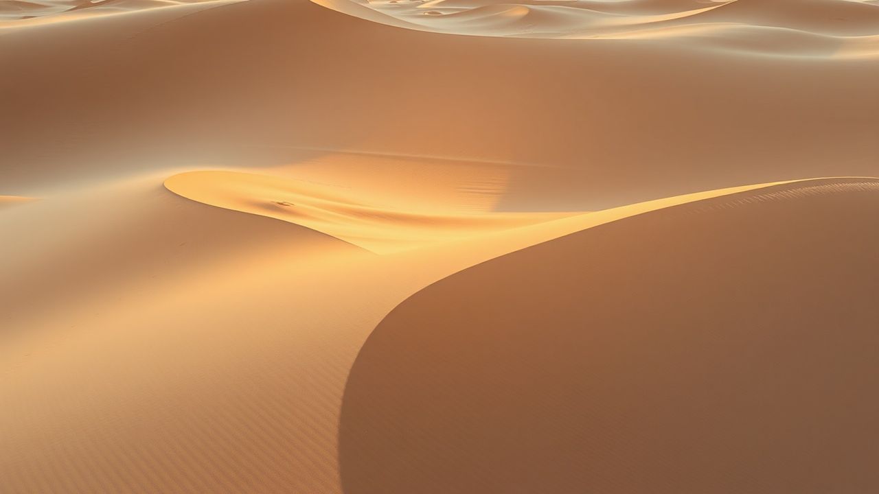 Calm Sand Dune Curve in Golden Light