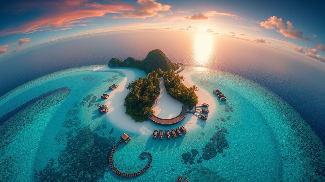 Ethereal Tropical Island Beach from Above