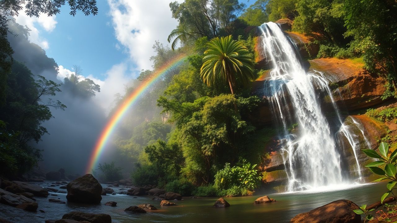 Alluring Jungle Waterfall Hidden in the Mist