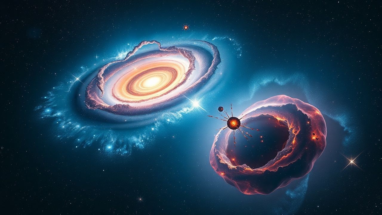 Galactic Two Galaxies Colliding