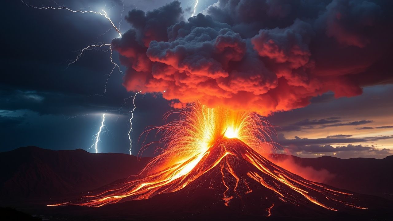 Stunning Volcanic Lightning Eruption