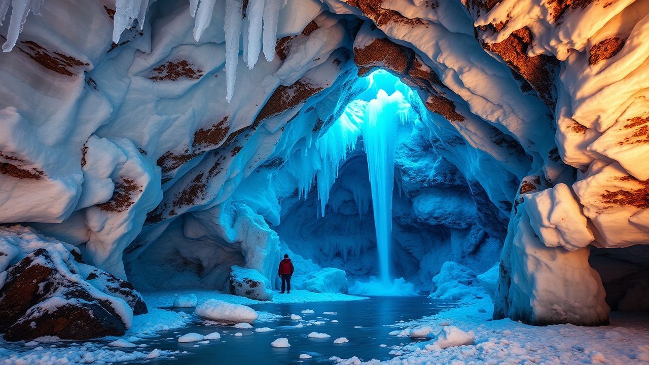 Stunning Ice Cave Interior Crystal