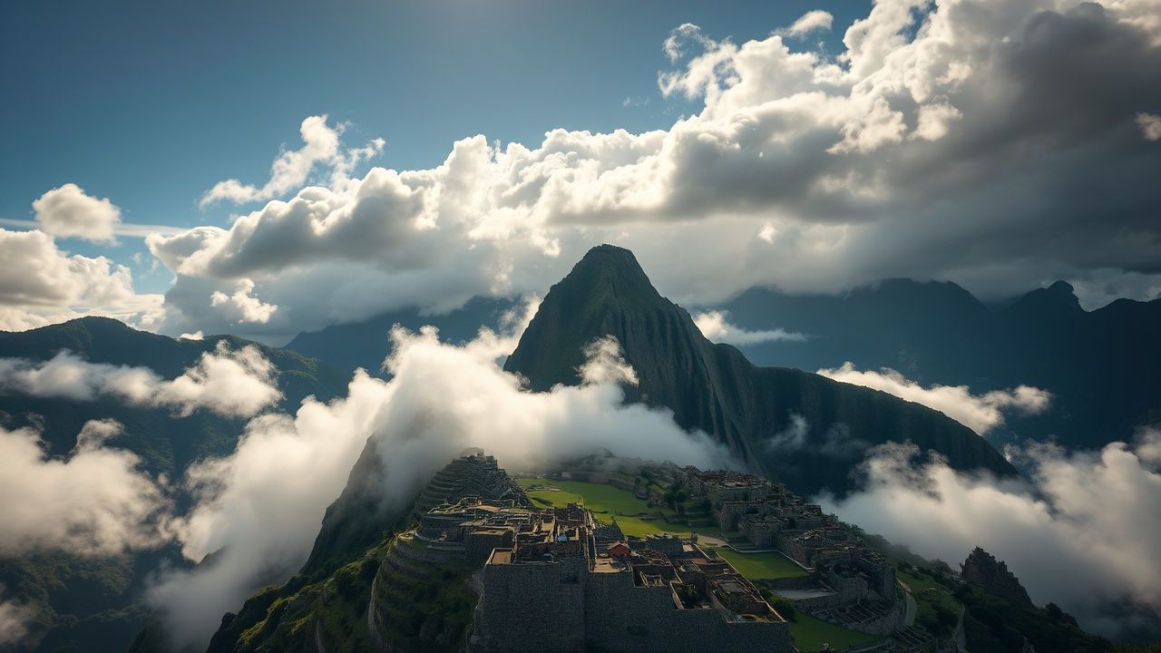 Golden Machu Picchu Picchu Clouds