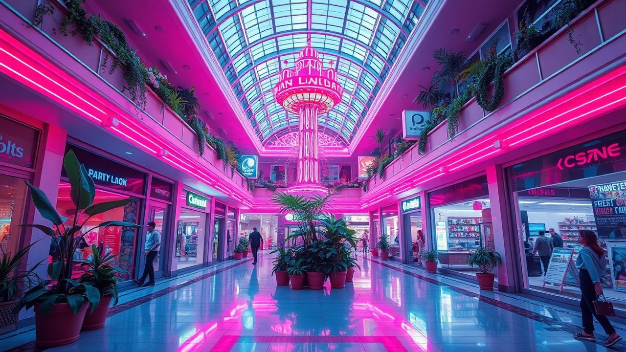 Fierce Empty Mall 90s Neon Dreams